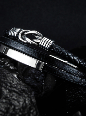 帅气手链个性韩版手环编织皮绳