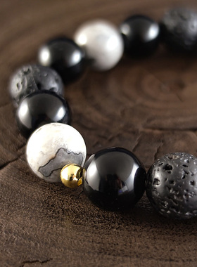 简约百搭手链地图石手串高级感