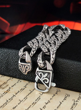 复古蛇纹钛钢手链男日韩个性配饰
