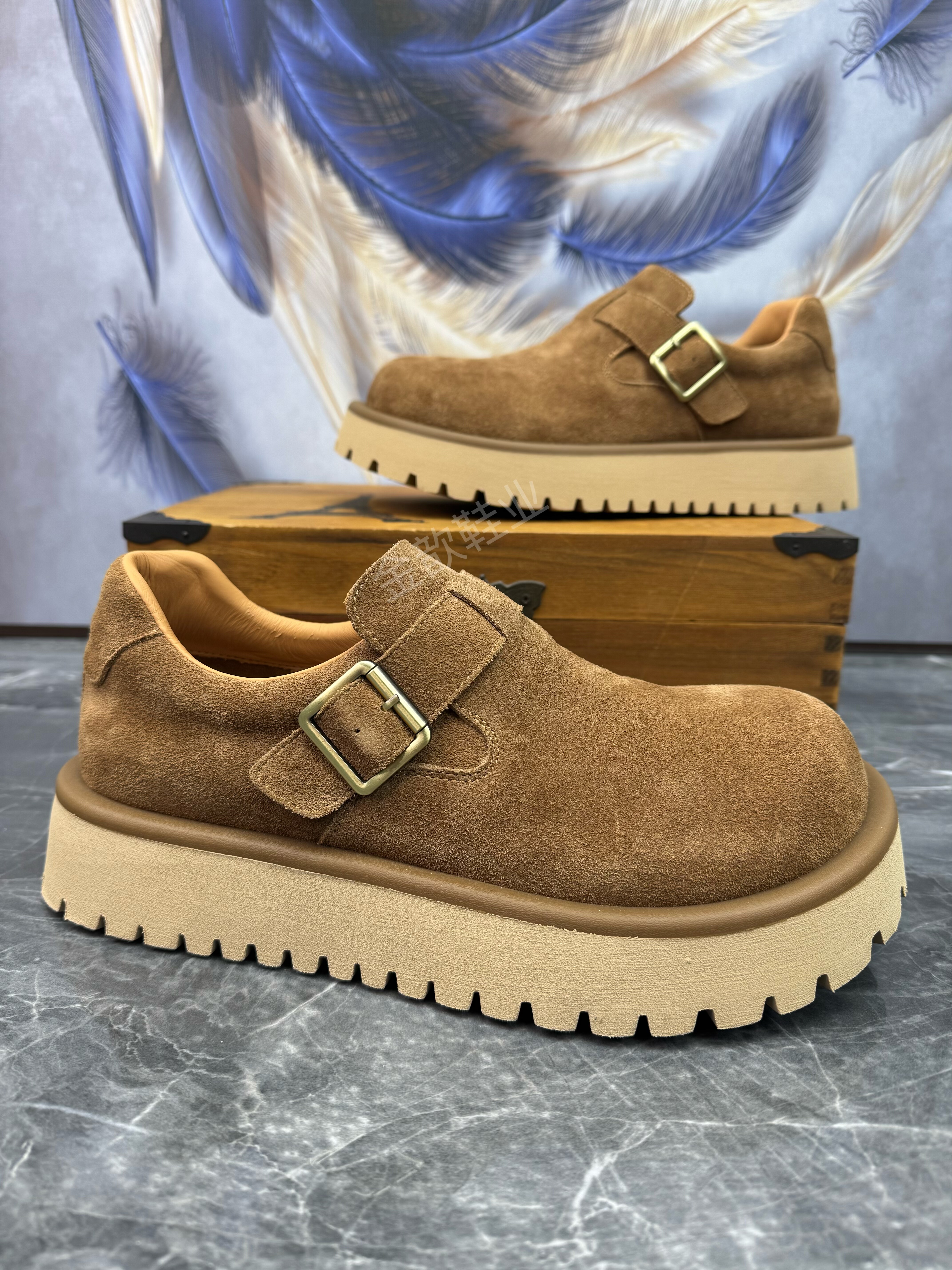 男鞋2025秋冬新款轻便软底简约百搭真皮反牛绒一脚蹬休闲勃肯鞋男,淘宝优惠券,粉丝福利购,淘宝优惠卷