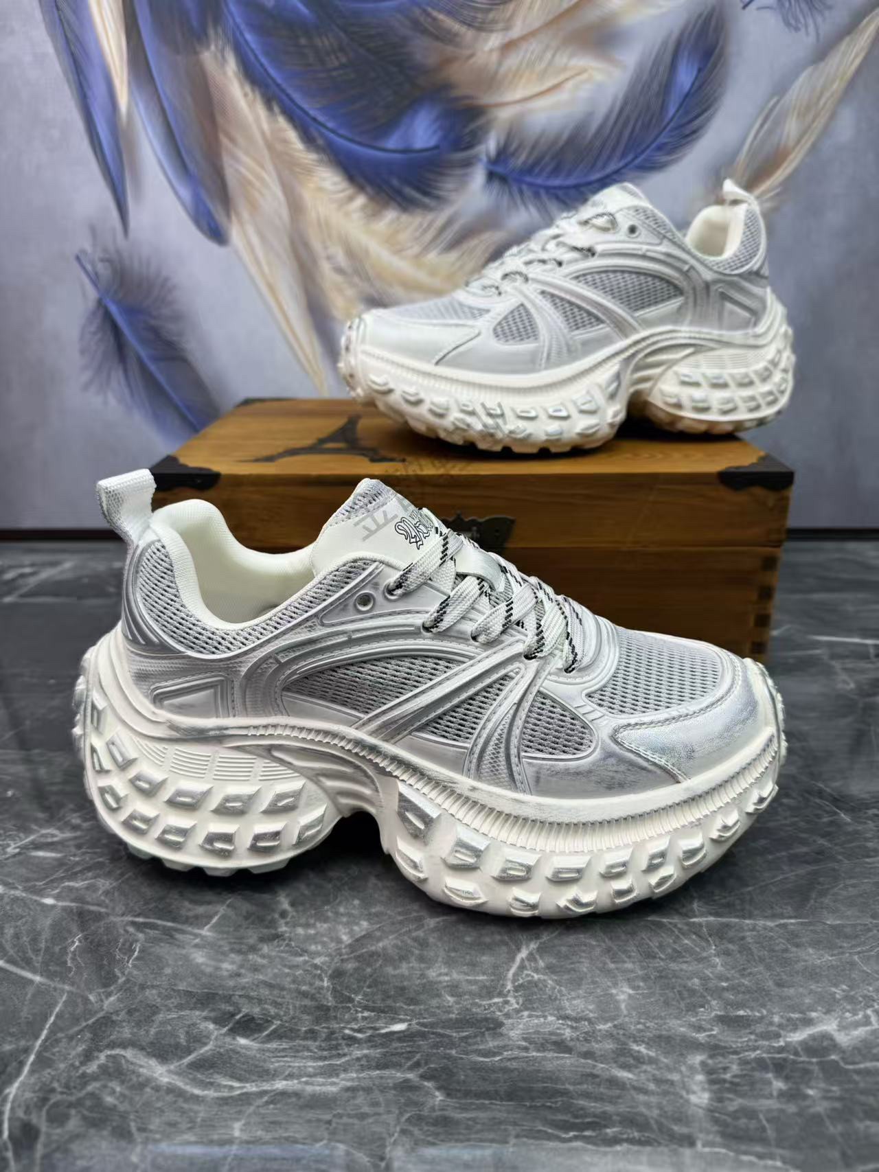 男鞋2025春夏季新款时尚潮牌轻便软底厚底增高网面透气休闲老爹鞋,淘宝优惠券,粉丝福利购,淘宝优惠卷