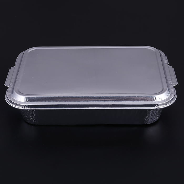 165高档一次性铝箔餐盒打包外卖锡纸盒烘培盒意面盒400ml