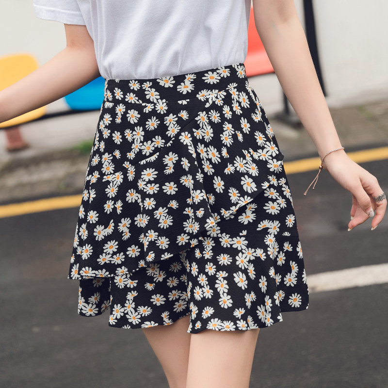 碎花2020春夏新款小雏菊夏女短裙子 梦时美半身裙