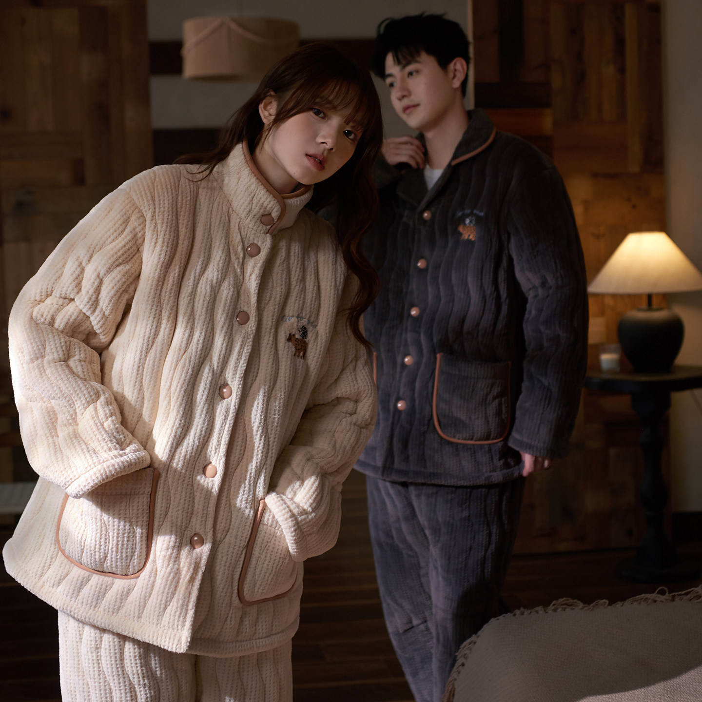 马克公主三层超厚夹棉情侣睡衣女冬季可爱卡通珊瑚绒加厚省服男款,淘宝优惠券,粉丝福利购,淘宝优惠卷