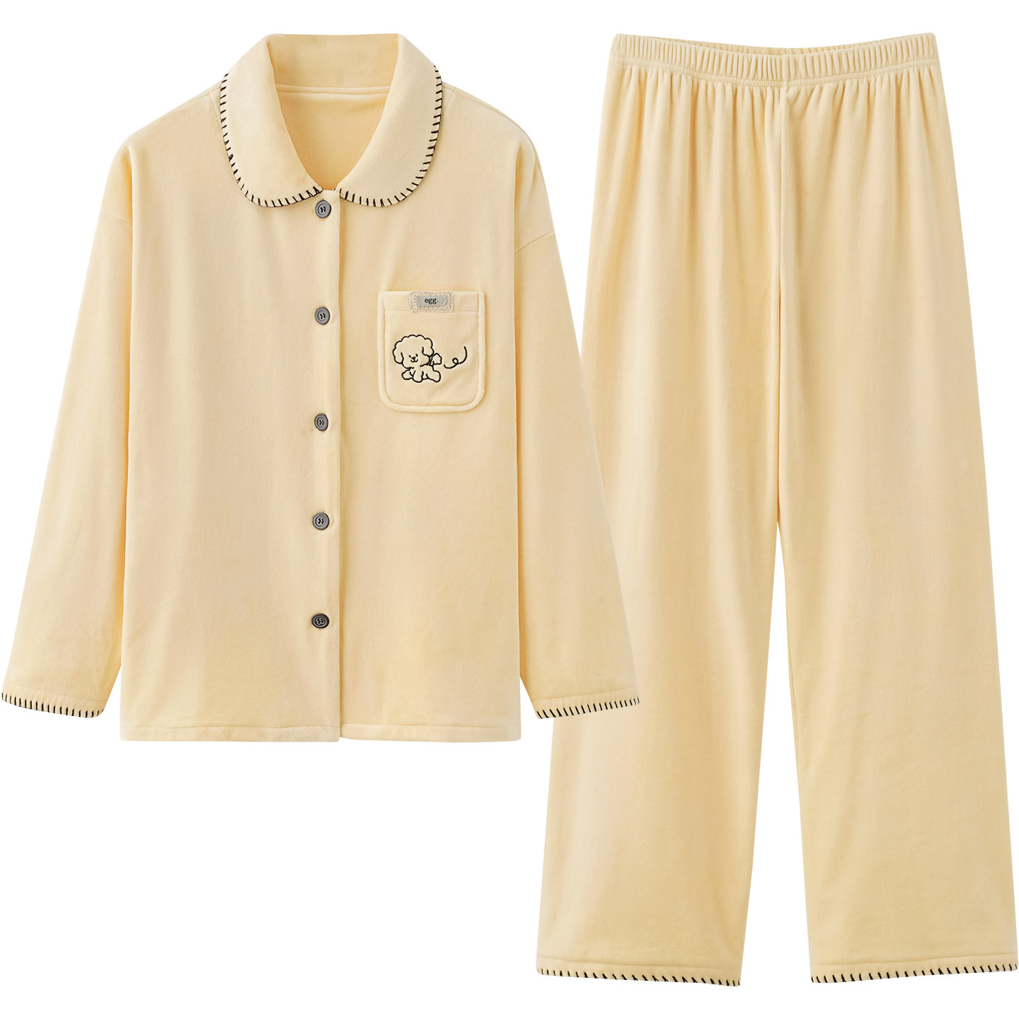 马克公主情侣睡衣女秋冬季新款珊瑚绒可爱小狗套装海岛绒家居服男,淘宝优惠券,粉丝福利购,淘宝优惠卷