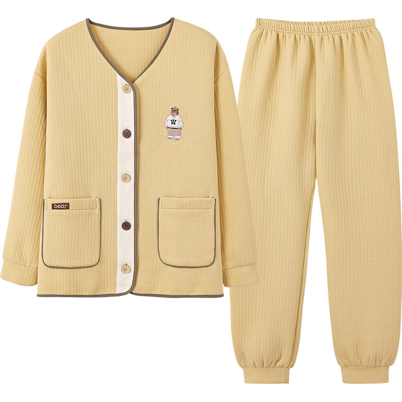 马克公主空气棉情侣睡衣女春秋卡通纯棉加厚夹层秋冬家居服套装男,淘宝优惠券,粉丝福利购,淘宝优惠卷