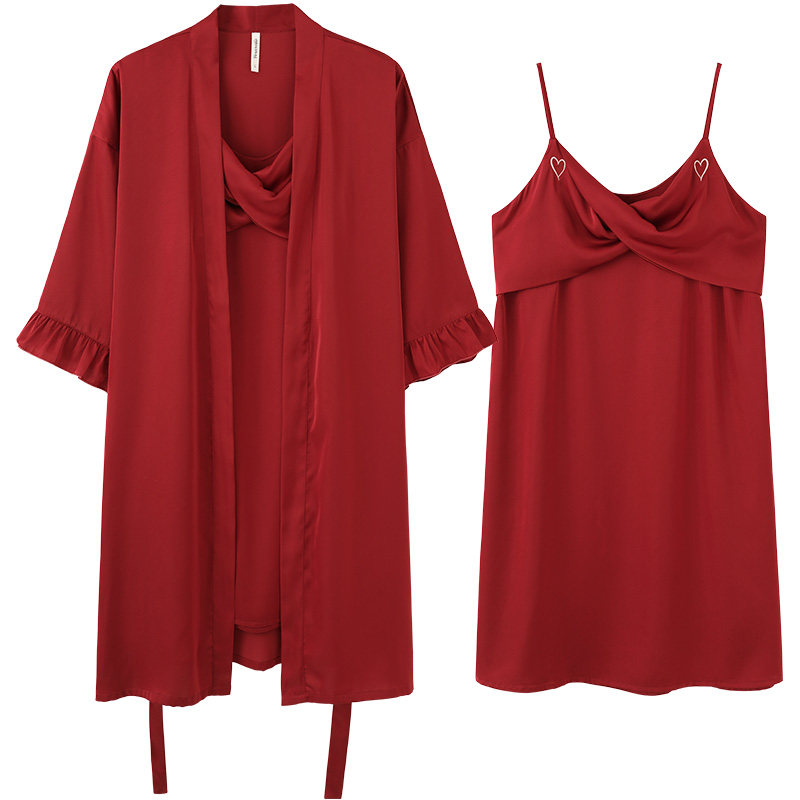 马克公主情侣装春秋冰丝性感男睡裙 马克公主睡衣/家居服套装