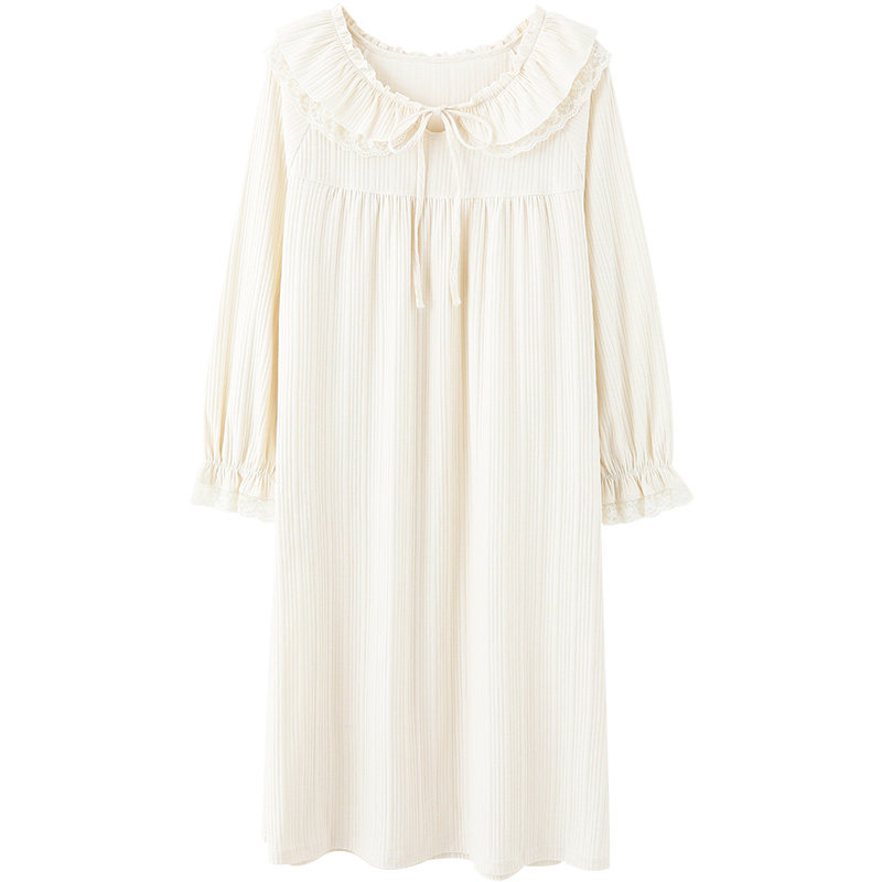 马克公主睡裙春秋纯棉长袖睡衣裙子 马克公主睡裙