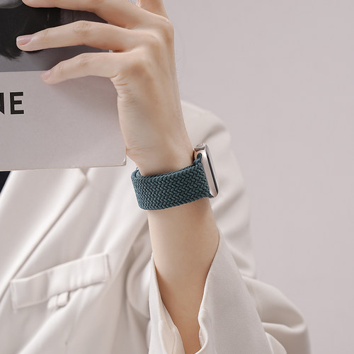 适用苹果手表表带11新款S12/iwatch10尼龙S9编织applewatch9磁吸ultra2运动S8表带iwatch男s7透气se女款6高级 - 图1