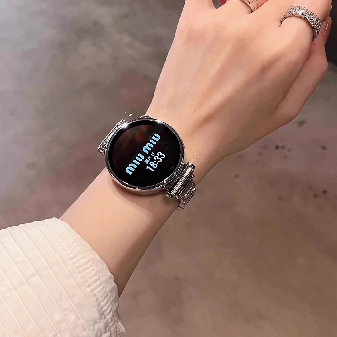 适用OPPO X2Mini表带新品女款手链watchx2满天星闪钻金属腕表腕带YS智能42mm女士时尚链高级感女式轻奢创意带 - 图1