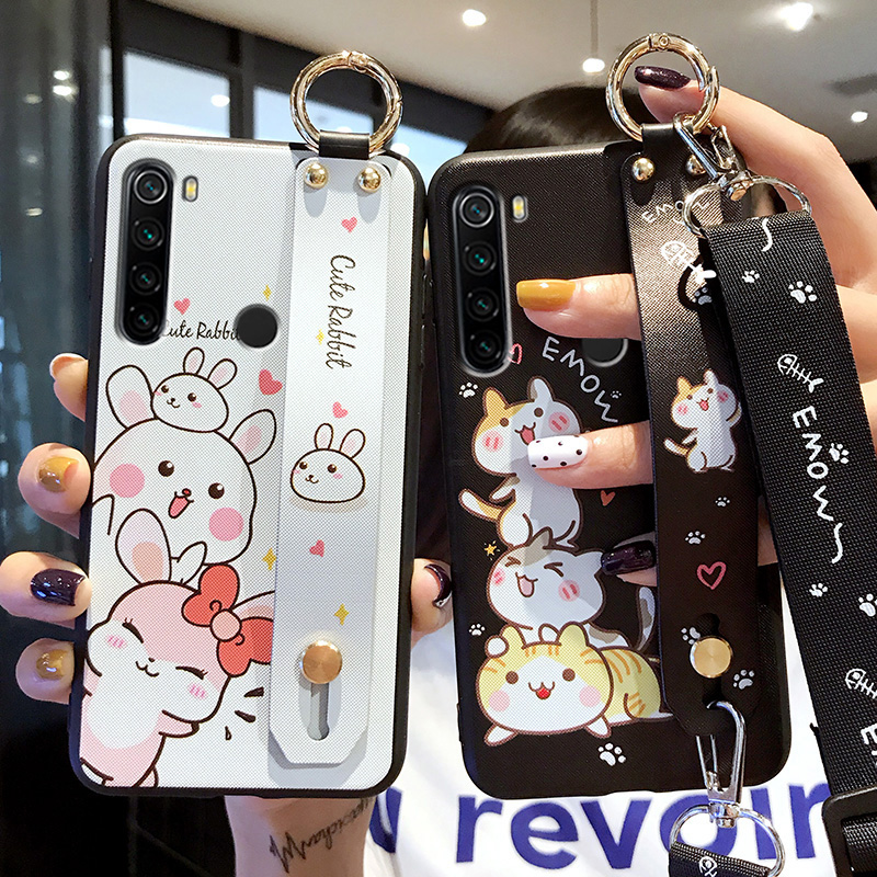 巴斯图数码专营店红米note8pro手机壳小米noto8腕带卡通保护redminote8por硅胶套not8防摔pr0软壳redmi女款8p全包边个性可爱潮0