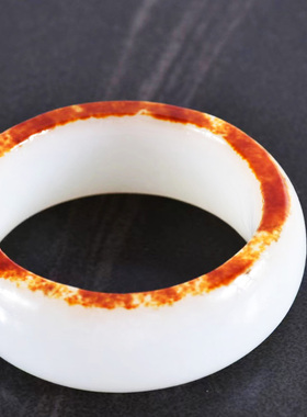 [江南治玉] 新疆和田玉红皮籽料 手镯 原皮原色