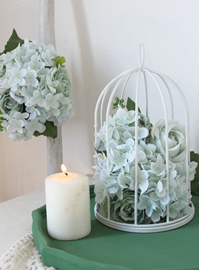 黑白两色鸟笼装饰婚庆婚礼多肉花架挂饰绿植家居饰品阳台庭院摆件