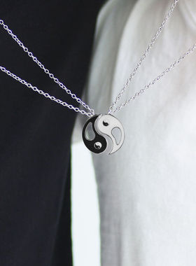 韩版学生情侣拼接项链