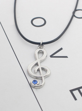 韩版音符学生少女风小挂件锁骨链