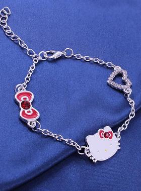 猫咪项链手链耳环套装合金卡通