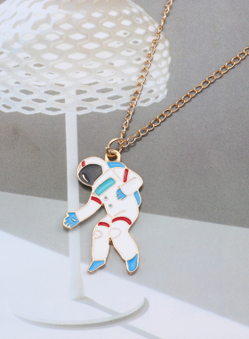 卡通星球宇航员飞船项链