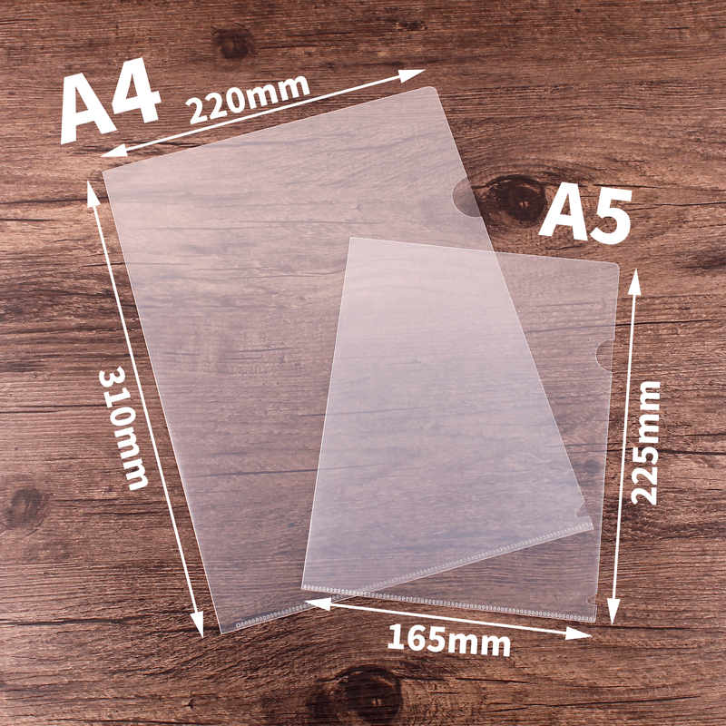 A4透明文件夹L型单页夹A5单片夹PP二页插页封套印刷定制动漫logo - 图1