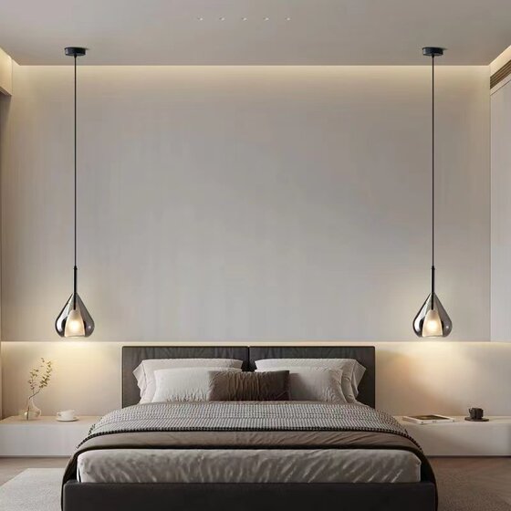 Italian minimalist free lifting bedroom bedside small chandelier