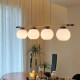 Medieval French retro solid wood glass chandelier