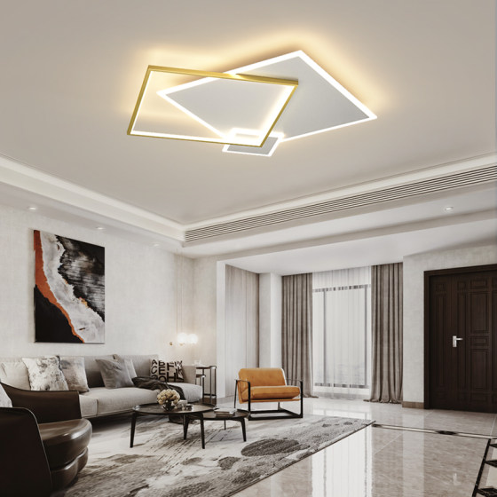Simple modern square led warm bedroom ceiling lamp