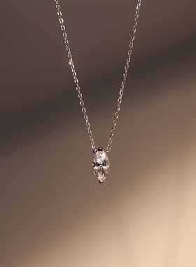 超闪S925银高碳钻锆石项链