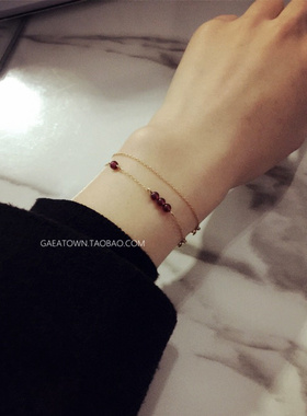 美产14k包金简约风极细手链