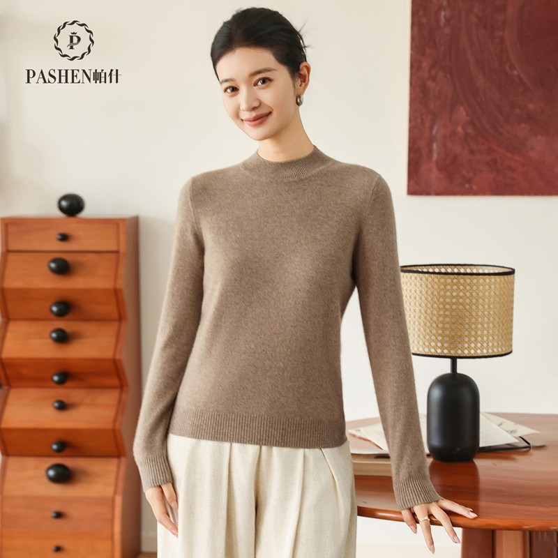 帕什25新秋冬半高领羊绒衫女100%山羊绒百搭针织打底毛衣女 PS-02,淘宝优惠券,粉丝福利购,淘宝优惠卷