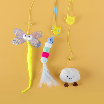 ຫ້ອຍຂອງຫຼິ້ນແມວ, swing, cat stick with bell, feather self-entertainment, elastic rope, rabbit hair elastic ball