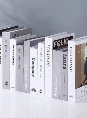 代简约仿装真书假书摆件书房酒现柜样板房摄影道书盒模具厂家直供