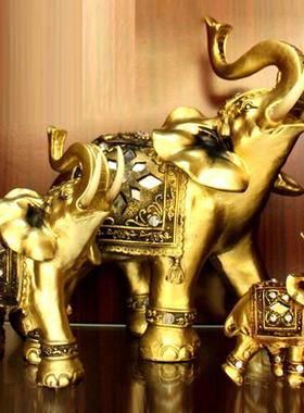 现代欧式创意礼品结婚树脂工艺品中号大象装饰品摆件家居精致