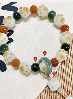 可爱菩提猫爪手链高颜值精致百搭可爱卡通设手串绕指手捻闺蜜手链