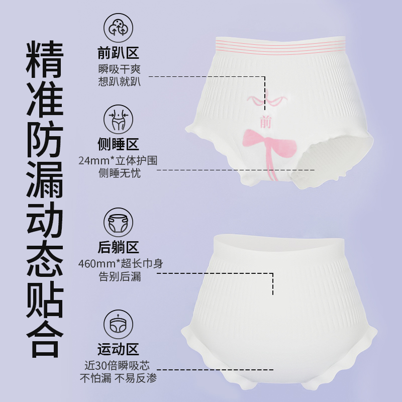 安睡裤女经期用防漏卫生巾安心裤产妇专用女性安全裤拉拉裤夜安裤