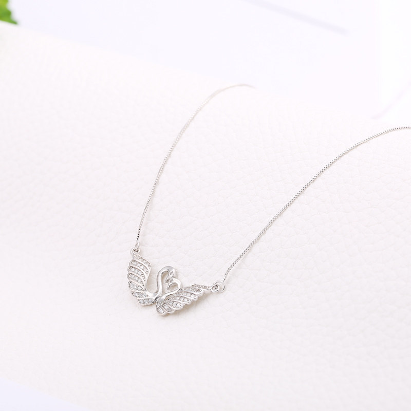 韩版学生简约鸳鸯小天鹅款女毛衣链 曼休妮饰品项链