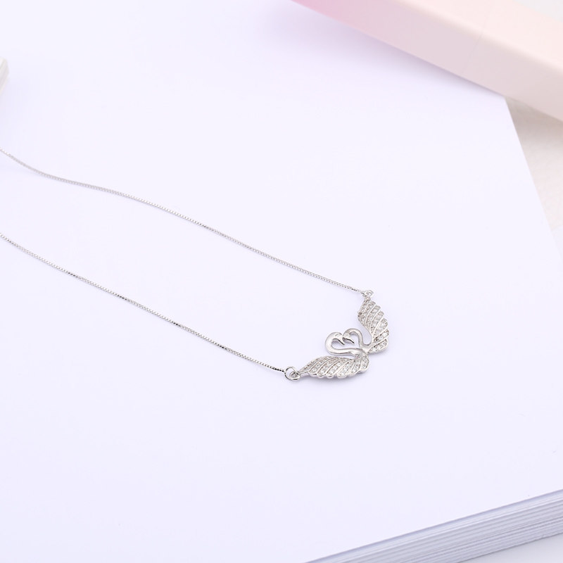 韩版学生简约鸳鸯小天鹅款女毛衣链 曼休妮饰品项链