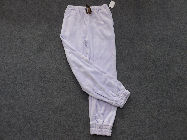 外贸女士秋冬加绒加厚保暖卫裤松紧腰休闲裤法兰绒收腿裤 - 图3