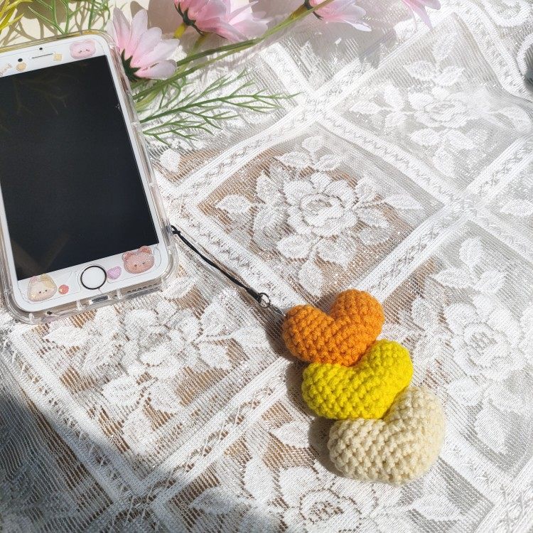 成品毛线编织爱心钥匙扣情人节礼物情侣DIY挂件包挂七夕专属礼品