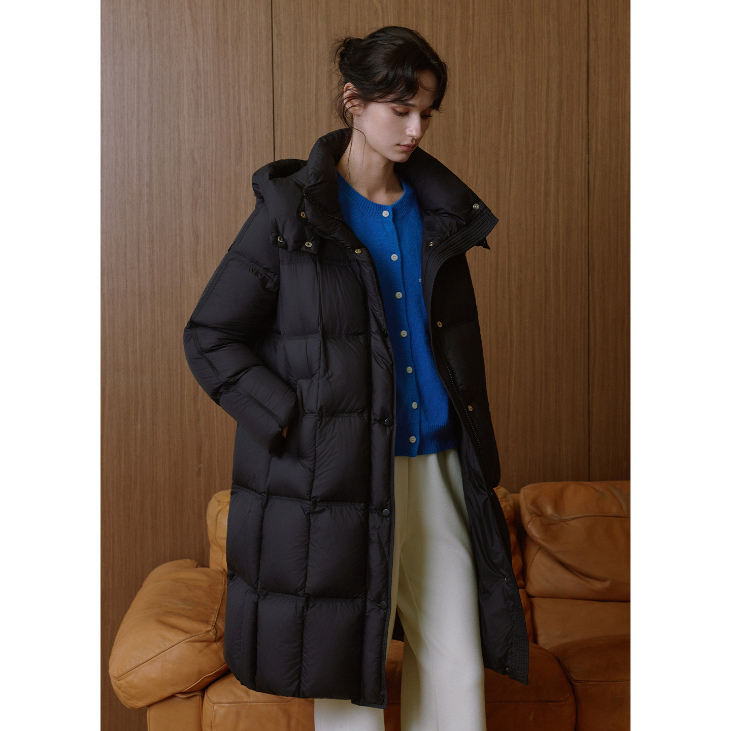 【商场同款】2025冬季新款90鸭绒200g连帽极简保暖长款羽绒服女,淘宝优惠券,粉丝福利购,淘宝优惠卷