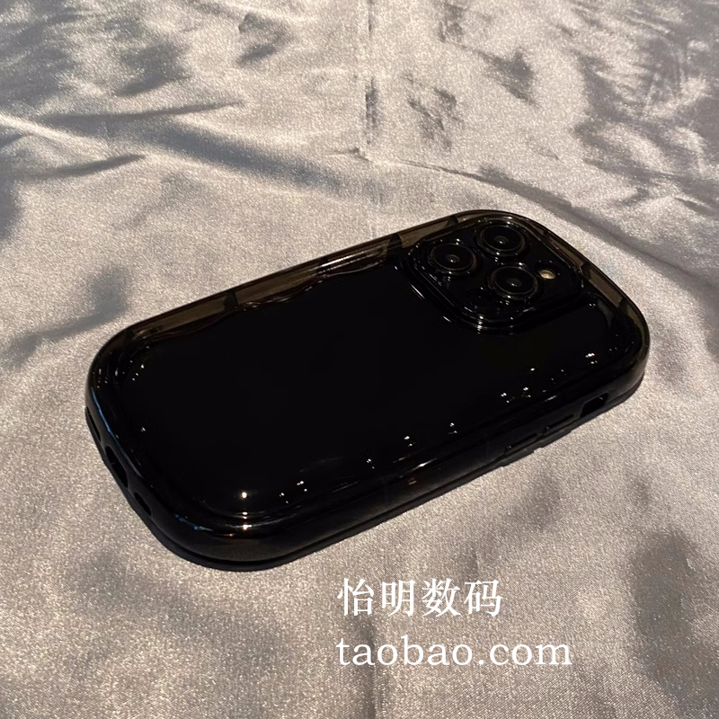 高级感透黑16椭圆15适用iPhone17手机壳13promax苹果12加高屏幕14plus灰11透明全包xr气囊防摔7加厚8p软硅胶 - 图1