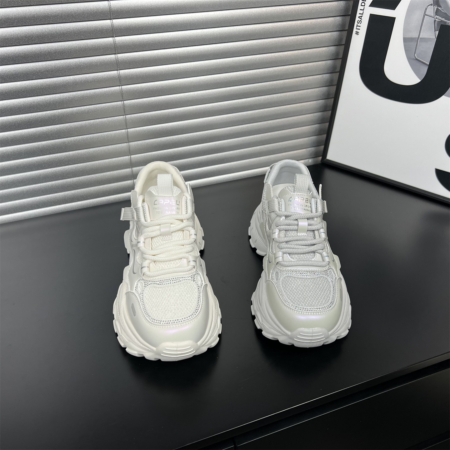 厚底真皮老爹鞋女2026年春季新款时尚鞋水钻轻便百搭休闲运动鞋,淘宝优惠券,粉丝福利购,淘宝优惠卷