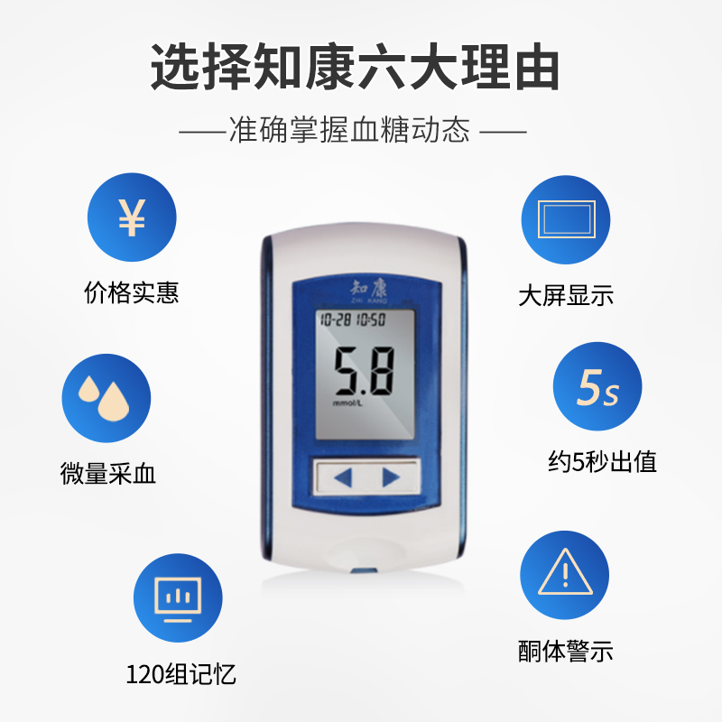 知康血糖试纸测血糖的电子仪器血糖测试仪家用采血针试纸zsg-400 - 图3