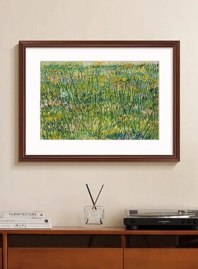 《繁花》法式中古风客厅装饰画春天绿色花卉餐厅挂画卧室风景画