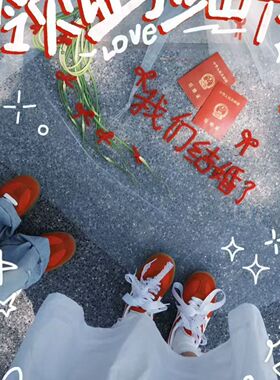 结婚领证拍照道具创意头纱