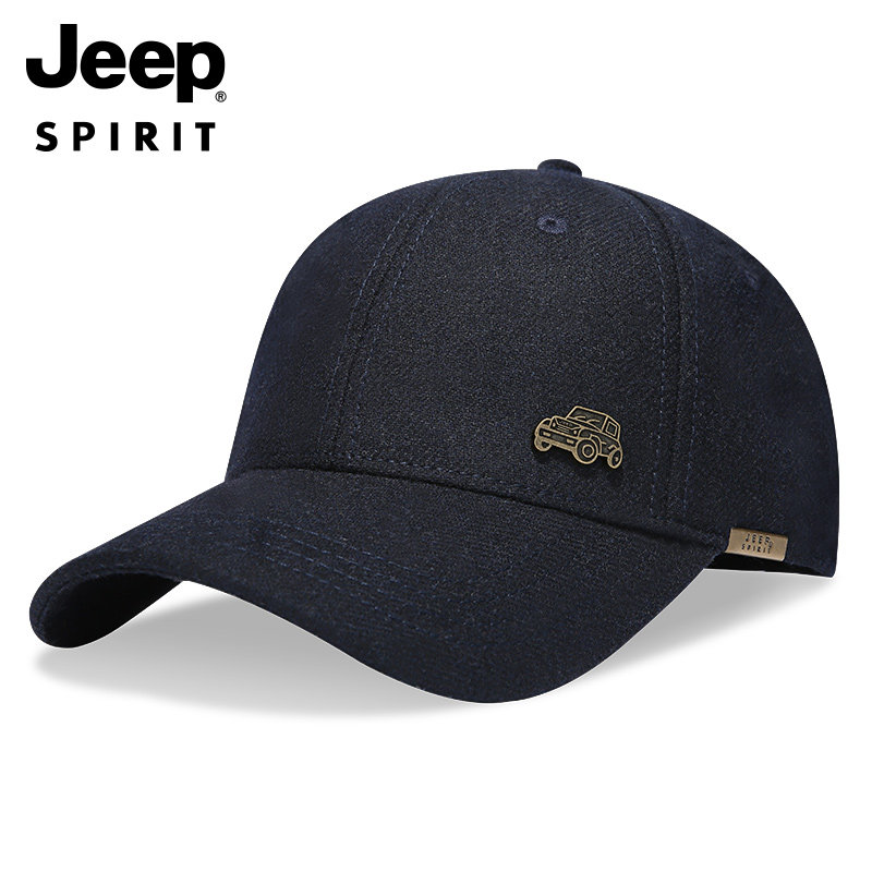 JEEP吉普上新秋冬硬顶羊毛混纺棒球帽男硬顶休闲保暖防风鸭舌帽子,淘宝优惠券,粉丝福利购,淘宝优惠卷