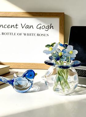 手工琉璃小鸟花瓶闺蜜礼物