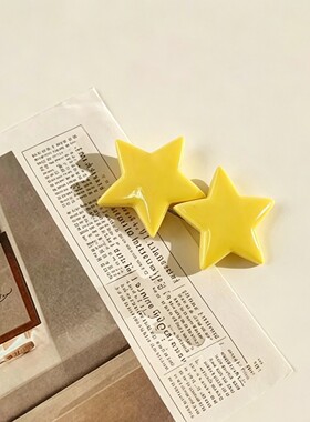 可爱黄色星星小发夹女马卡龙发夹新款鸭嘴夹发夹 2元包邮小商品