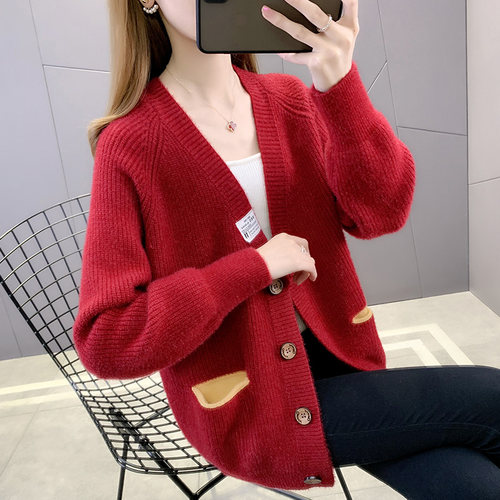 毛衣开衫外套女2025新款早秋针织衫小香风仿水貂绒外搭上衣女秋冬 - 图3