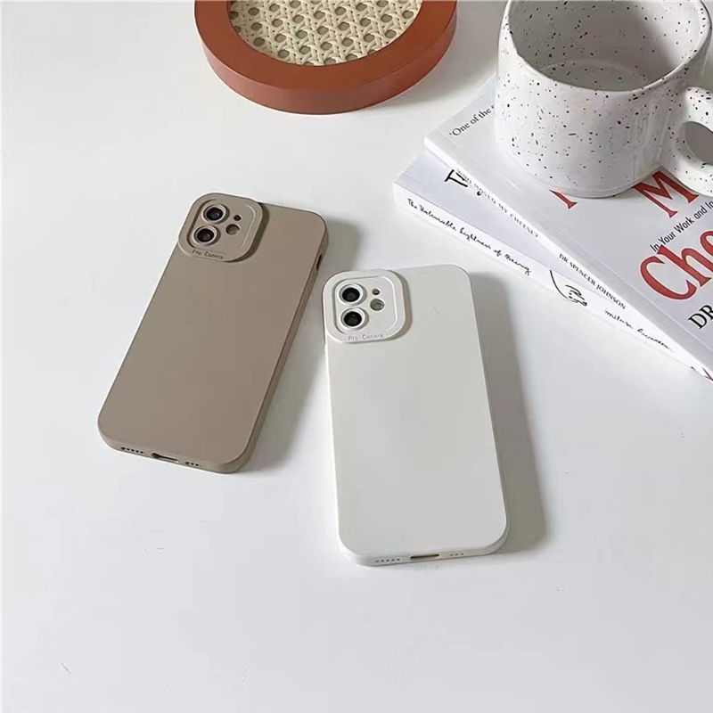 龙龙数码配件专营店简约暖色系iPhone12/13promax纯色苹果11手机壳xr/xs女7/8/6/plus高级酒红XS MAX简约防摔苹果12新年款保护套2