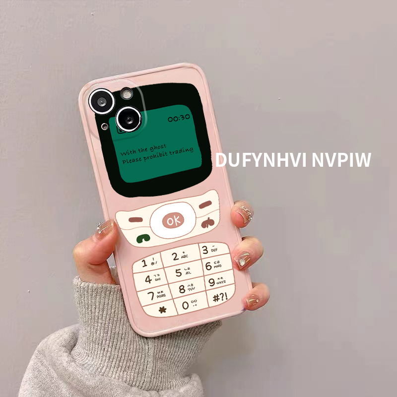 龙龙数码配件专营店ins恶搞粉色老人机适用iPhone13苹果11手机壳新款12promax防摔xr硅胶xs max女款创意7/8plus个性老天才保护套1