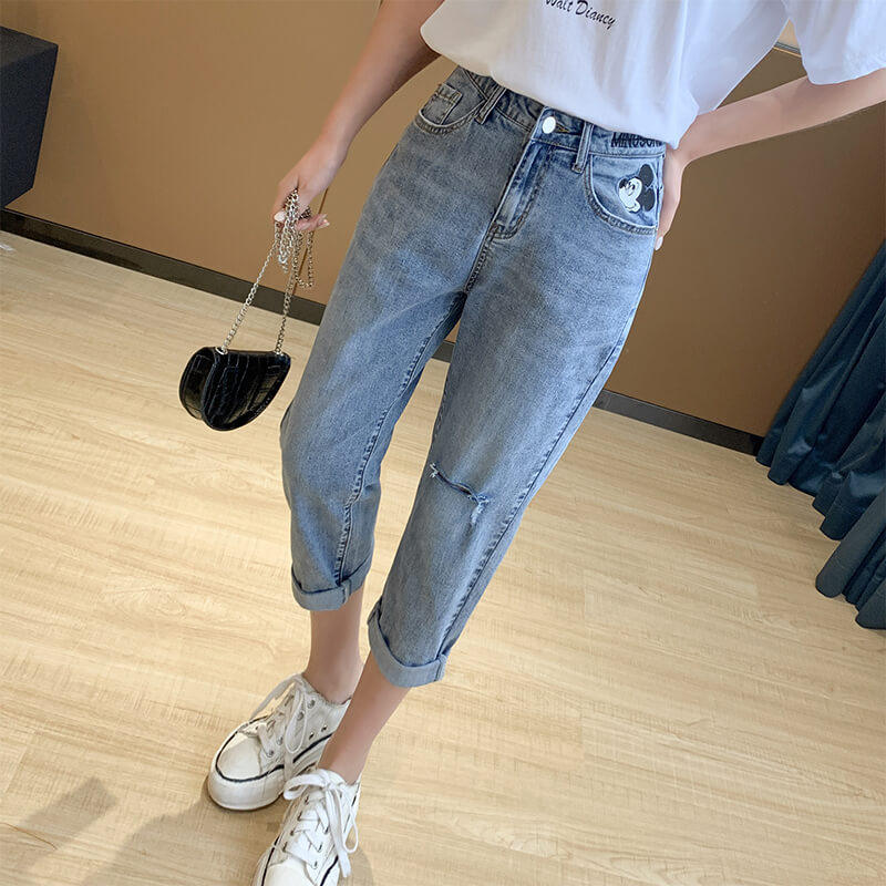 八分牛仔裤女夏季2020年新款薄款 淑购牛仔裤